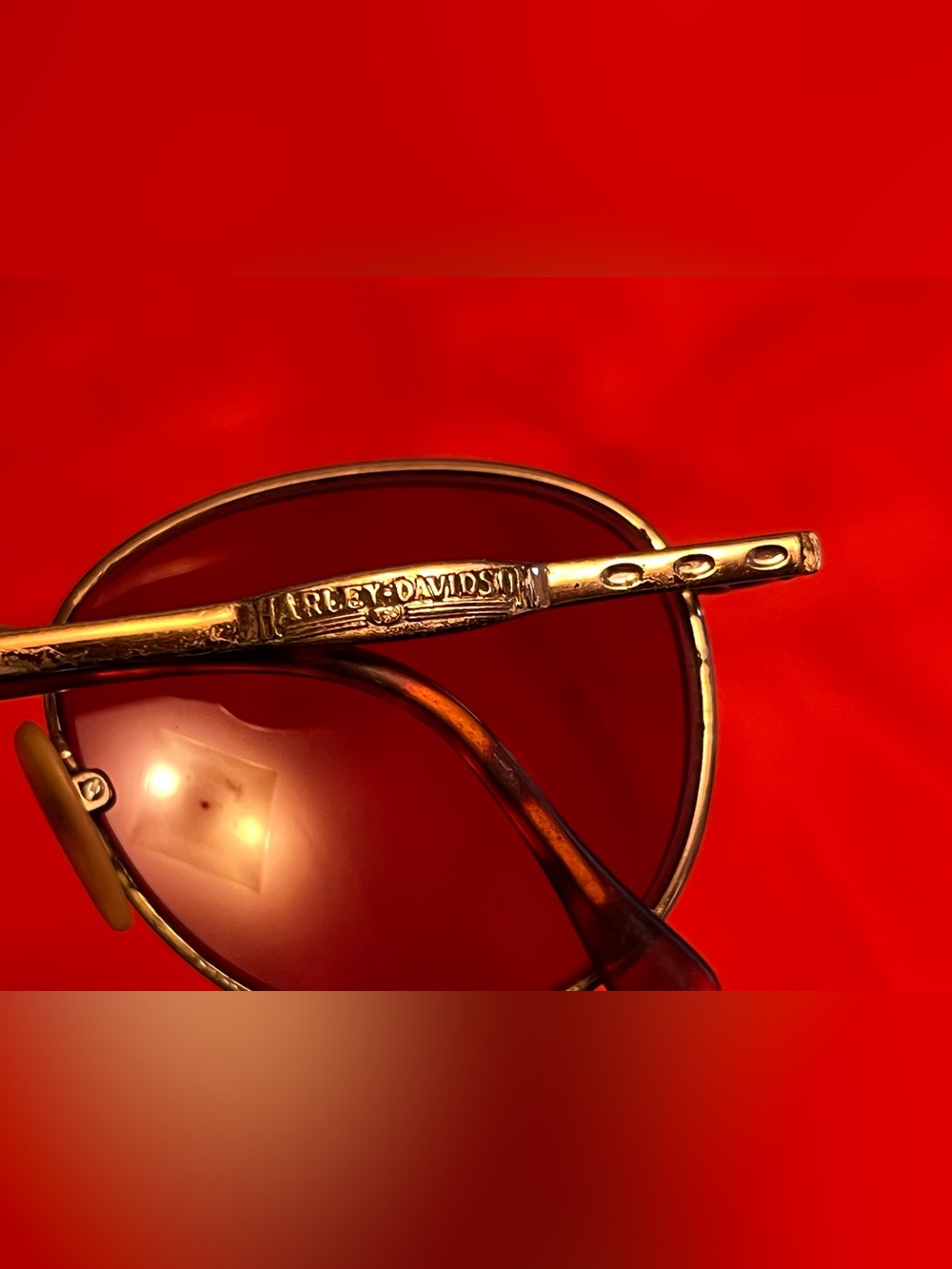 VTG Harley Davidson Prescription Sunglasses Gold Tone - Picture 3 of 7